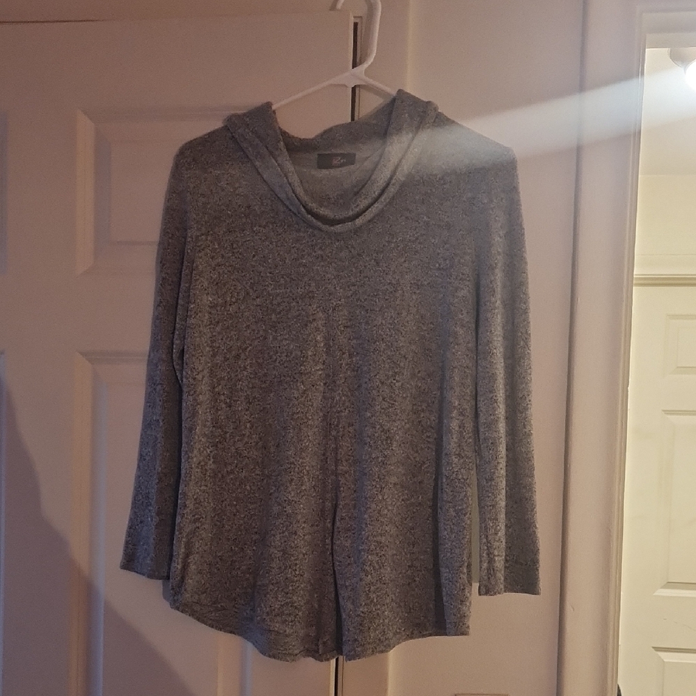 Iz Byer Heather Gray Cowl Neck Sweater